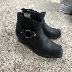 Double H Black Leather motorcycle harness boots